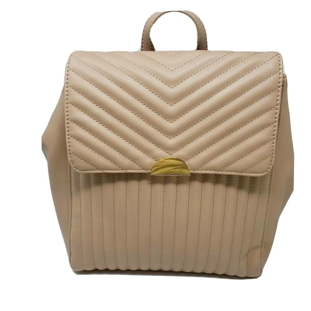 A New Day Backpack Purse Tan Snap Closure NWT
